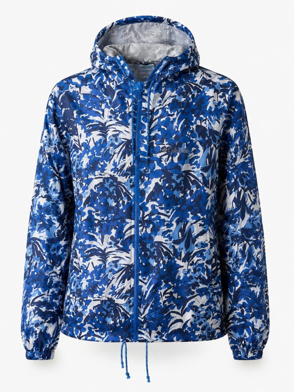 Columbia Blue Floral Camo Windbreaker Jacket Women’s L